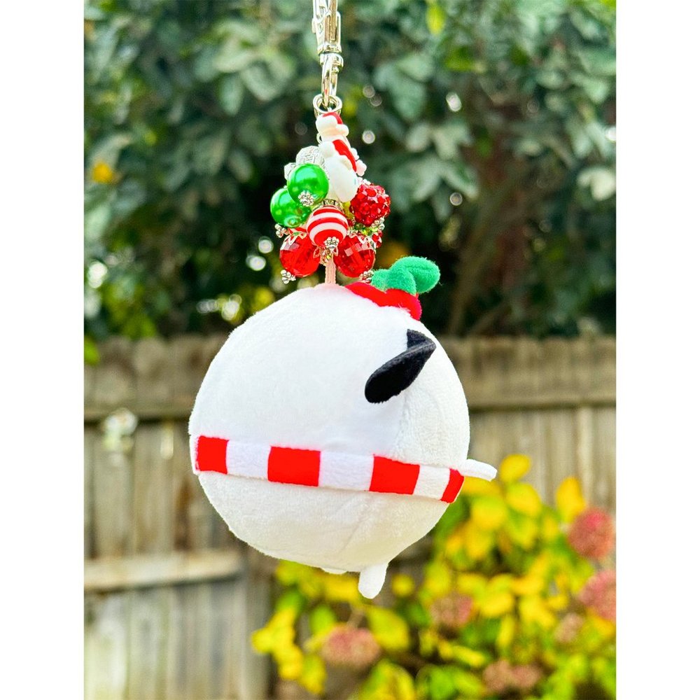 Peanuts Snoopy Christmas Winter Holiday Plush Keychain Bag Purse Charm View 4